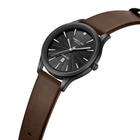 Kenneth Cole KCWGB0000378 Men's Quartz Watch Black Dial Brown Leather Strap ,