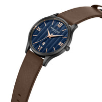Kenneth Cole KCWGB0000571 Men's Quartz Watch Blue Dial Brown Leather Strap ,