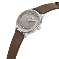 Kenneth Cole KCWGB0000670 Men's Quartz Watch Grey Dial Brown Leather Strap ,
