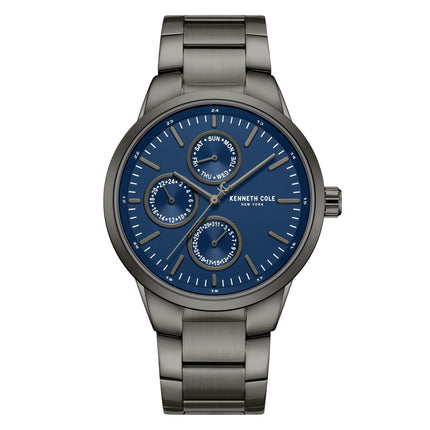 Kenneth Cole KCWGK0000171 Men's Quartz Watch Blue Dial Black Stainless Steel Bracelet ,