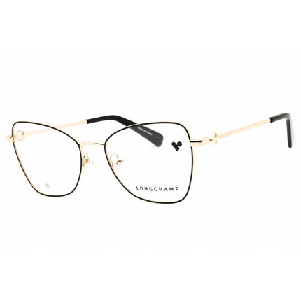 Longchamp LO2157 728 Women's Gold/Black Cat Eye Shape Metal Full Rim Eyeglasses Frame ,