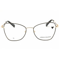 Longchamp LO2157 728 Women's Gold/Black Cat Eye Shape Metal Full Rim Eyeglasses Frame ,