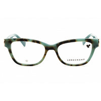 Longchamp LO2713 404 Women's Aqua Havana Rectangular Acetate Full Rim Eyeglasses ,