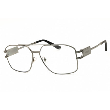 Versace 0VE1302 1001 Men's Gunmetal Rectangular Metal Full Rim Eyeglasses Frame, 57mm ,