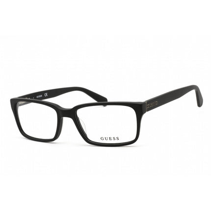 Guess GU1843 B84 - BLK Unisex Matte Black Plastic Full Rim Rectangular Eyeglasses ,