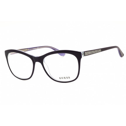 Guess GU2619 090 Women's Shiny Blue Acetate Full Rim Rectangular Shape Eyeglasses ,