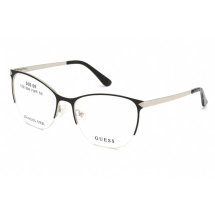 Guess GU2666-3 001 Women's Shiny Black Metal Full Rim Frame Oval Shape Eyeglasses ,