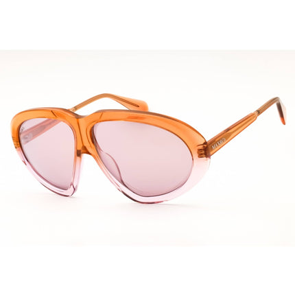 Max & Co MO0001 70.6 Women's Orange/Bordeaux Acetate Full Rim Oval Shape Sunglasses ,