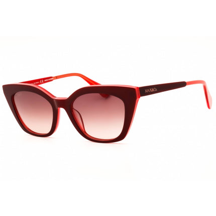 Max & Co MO0002 71F Women's Bordeaux/Red Acetate Full Rim Cat Eye Shape Sunglasses ,