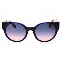 Max & Co MO0035 90W Women's Shiny Blue Injected Propionate Full Rim Round Sunglasses ,