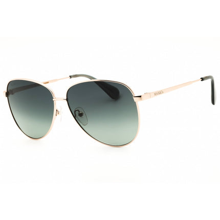 Max & Co MO0049 28P Women's Shiny Rose Gold Metal Full Rim Aviator Shape Sunglasses ,