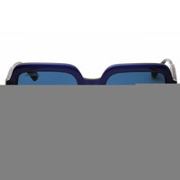Max & Co MO0055 90V Women's Shiny Blue Acetate Full Rim Rectangular Shape Sunglasses ,