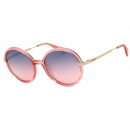 Max & Co MO0064 72B Women's Shiny Pink Injected Propionate Full Rim Round Sunglasses ,
