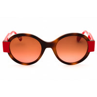Max & Co MO0067 56F Women's Havana/Red Injected Propionate Full Rim Round Sunglasses ,
