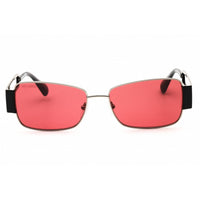 Max & Co MO0070 14S Women's Shiny Light Ruthenium Metal Rectangular Shape Sunglasses ,