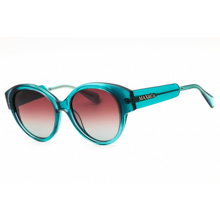 Max & Co MO0076 98P Women's Dark Green/Blue Acetate Full Rim Round Shape Sunglasses ,