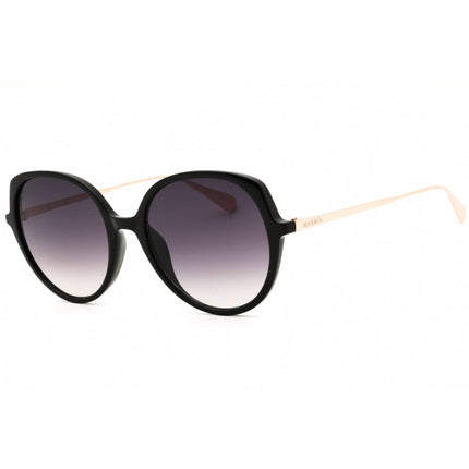 Max & Co MO0088 01B Women's Shiny Black Injected Propionate Full Rim Round Sunglasses ,