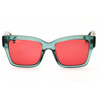 Max & Co MO0094 93S Women's Shiny Light Green Acetate Full Rim Rectangular Sunglasses ,