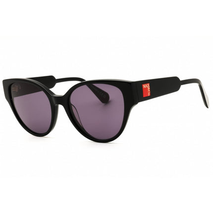 Max & Co MO0095 01A Women's Shiny Black Acetate Full Rim Cat Eye Shape Sunglasses ,