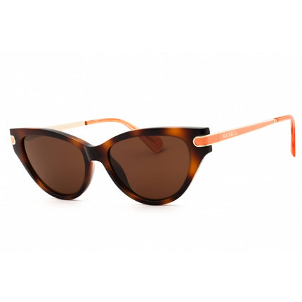 Max & Co MO0101 52E Women's Dark Havana Injected Propionate Cat Eye Shape Sunglasses ,