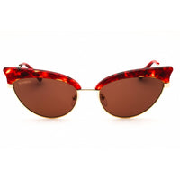 Max & Co MO0102 54E Women's Red Havana Acetate Full Rim Cat Eye Shape Sunglasses ,