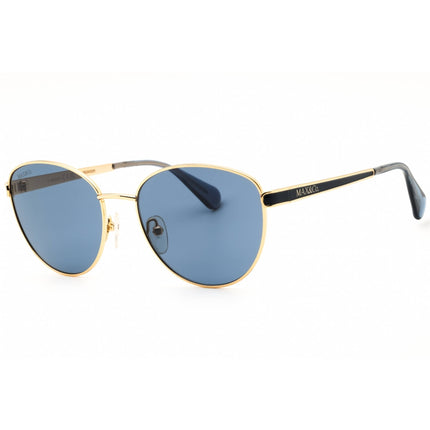 Max & Co MO0105 30V Women's Shiny Deep Gold Metal Full Rim Cat Eye Shape Sunglasses ,