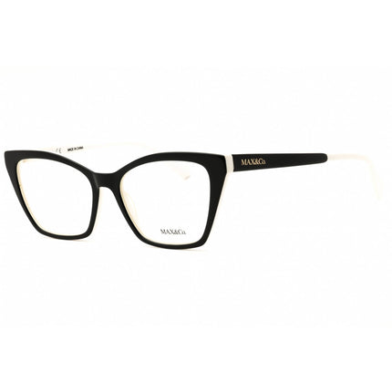 Max & Co MO5001 004 Women's Black/White Acetate Full Rim Cat Eye Shape Eyeglasses ,