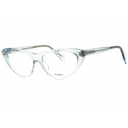 Max & Co MO5015 084 Women's Shiny Light Blue Acetate Full Rim Cat Eye Shape Eyeglasses ,