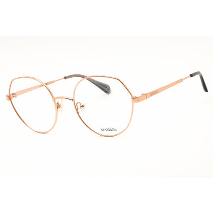 Max & Co MO5017 033 Women's Pink Gold Metal Full Rim Frame Round Shape Eyeglasses ,