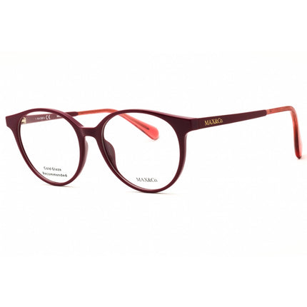Max & Co MO5053 066 Women's Round Eyeglasses - Shiny Red Injected Propionate Frame ,