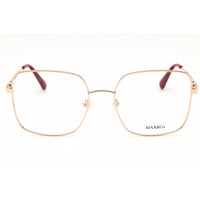 Max & Co MO5057 028 Women's Rectangular Shape Eyeglasses - Shiny Rose Gold Metal Frame ,