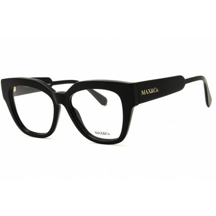 Max & Co MO5074 001 Women's Rectangular Shape Eyeglasses - Shiny Black Acetate Frame ,