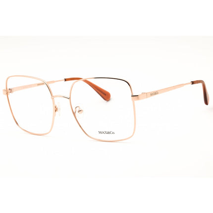Max & Co MO5088 033 Women's Rectangular Shape Eyeglasses - Rose Gold Metal Frame ,