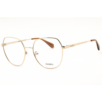 Max & Co MO5089 032 Women's Round Shape Eyeglasses - Pale Gold Metal Full Rim Frame ,