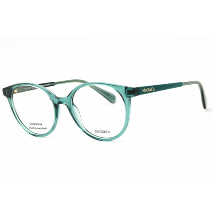 Max & Co MO5106 096 Women's Round Eyeglasses in Shiny Dark Green Injected Propionate ,
