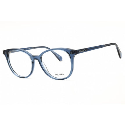 Max & Co MO5109 090 Women's Round Shape Eyeglasses - Shiny Blue Acetate Full Rim Frame ,