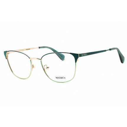 Max & Co MO5118 096 Women's Rectangular Eyeglasses - Shiny Dark Green Metal Frame ,