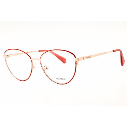 Max & Co MO5137 068 Women's Cat Eye Shape Eyeglasses - Red/Gold Metal Full Rim Frame ,
