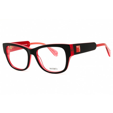 Max & Co MO5142 005 Women's Rectangular Shape Eyeglasses - Black/Red Acetate Frame ,