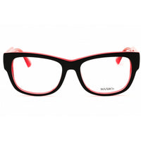 Max & Co MO5142 005 Women's Rectangular Shape Eyeglasses - Black/Red Acetate Frame ,
