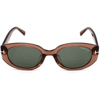 Tom Ford FT1296-K 48A Women's Oval Sunglasses Clear Brown Gray Lens 54mm ,