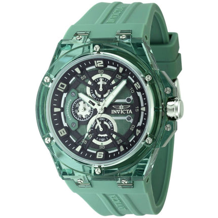 Invicta Racing 48798 Men's 46mm Green Dial Quartz Watch with Silicone Band ,
