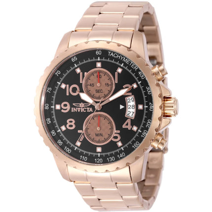 Invicta 50684 Pro Diver Men's 44mm Black Dial Watch Rose Gold Steel Bracelet ,