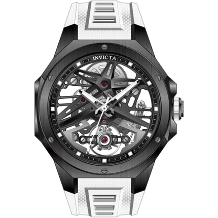 Invicta 70104 Celestial Men's 43mm Black Dial White Rubber Automatic Watch ,