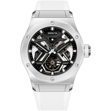 Invicta 70105 Celestial Men's 45mm Silver Dial White Rubber Automatic Watch ,