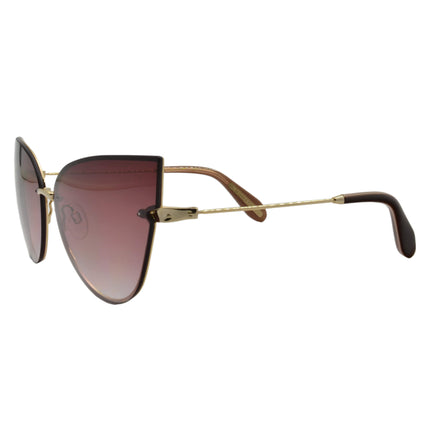 BCBG Max Azria Women's Sunglasses Gold-Tone 7 Shape Frame | BA4006-718 ,