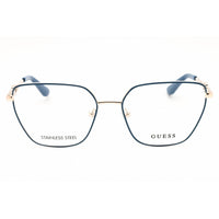 Guess GU2952 092 Women's Cat Eye Shape Eyeglasses in Blue Metal with Full Rim Frame ,