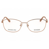 Guess GU2962-D 072 Women's Rectangular Eyeglasses in Shiny Pink Metal, Full Rim Frame ,