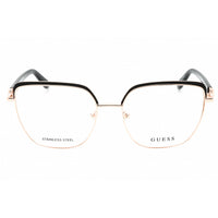 Guess GU2983 005 Women's Rectangular Eyeglasses in Shiny Black/Rose Gold with Full Rim ,