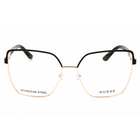 Guess GU50229 005 Women's Rectangular Eyeglasses in Black/Beige Metal, Full Rim Frame ,